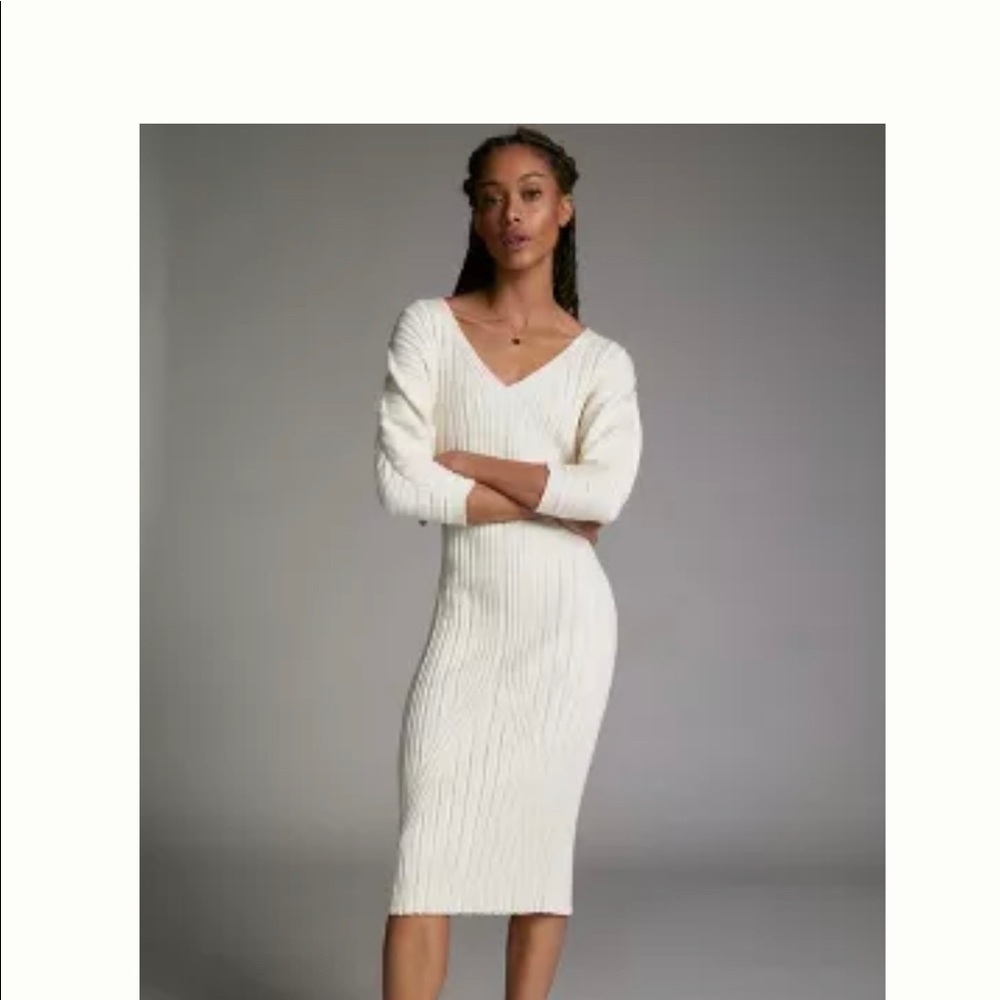 Anthropologie, MAEVE, Cream ribbed sweater with dolman sleeves, size M, NWT